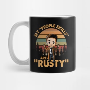 Castiel Supernatural My People Skills Are Rusty Cartoon Vintage Mug